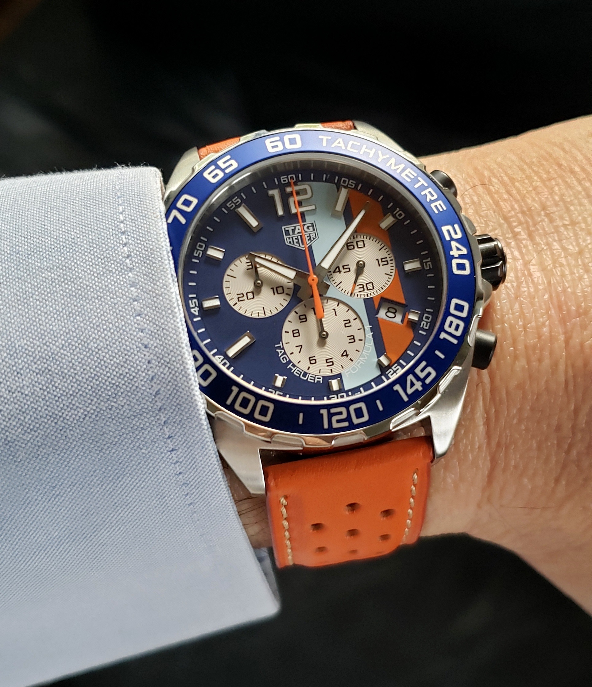 Tag heuer formula 1 gulf strap sale