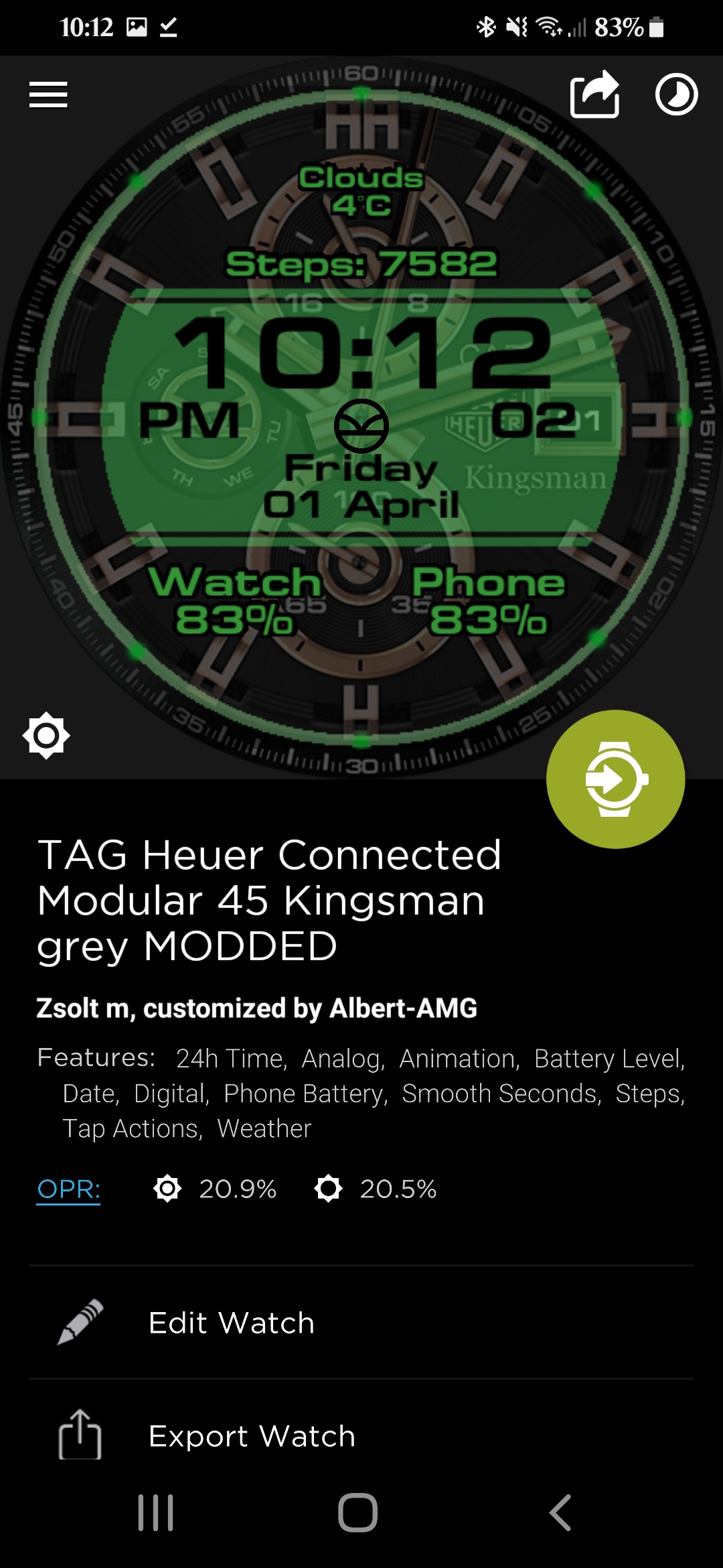 Connected Custom Watchfaces Which Watch Face are Wearing Today