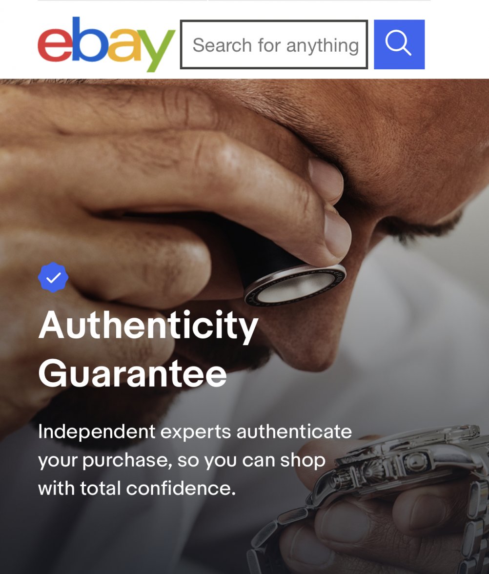 ebay authenticity guarantee tag