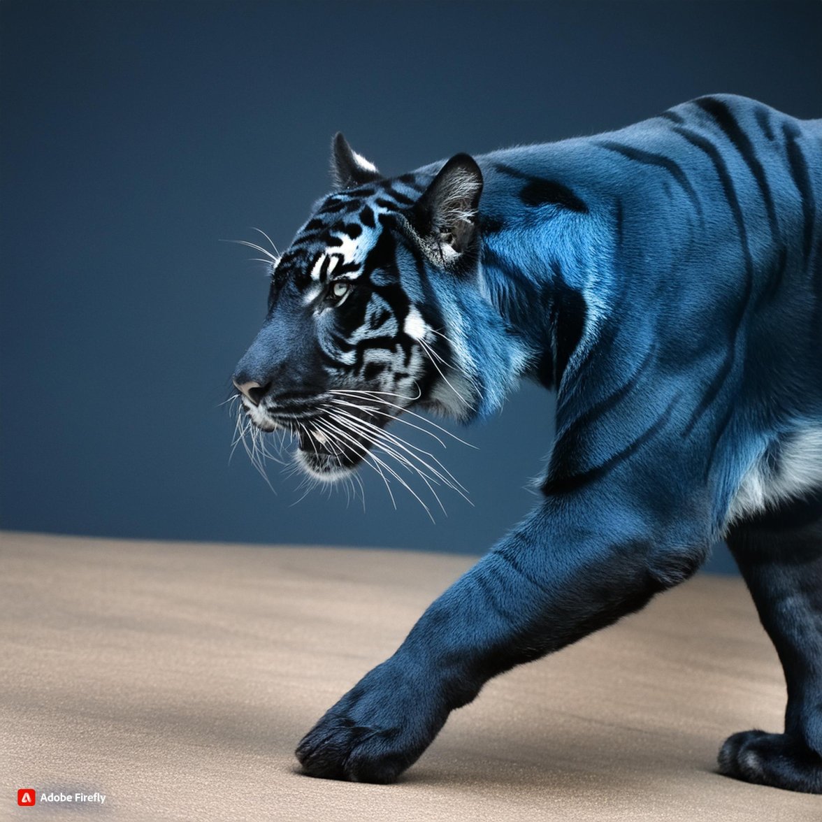 Firefly dark blue tiger walking side view 38022.jpg