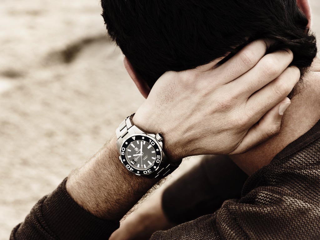 Mark Weber and his Aquaracer 500 Black dial Steel bracelet 2.jpg