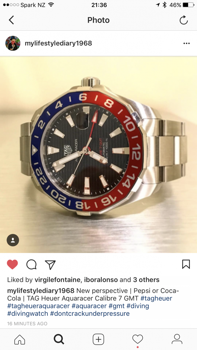 Aquaracer hot sale gmt pepsi